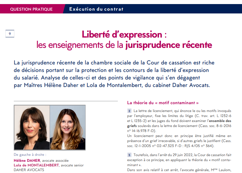 Liberté d’expression : les enseignements de la jurisprudence récente